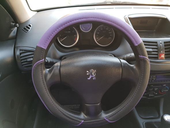 Peugeot 207- Cubre Volante+ C/ Cint.+c/ Palanca Violeta 1 Peugeot 207- Cubre Volante+ C/ Cint.+c/ Palanca Violeta 1