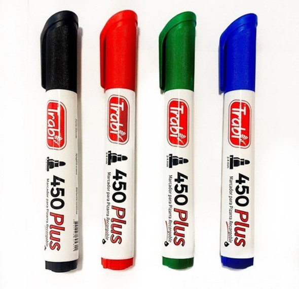Set De 4 Marcadores Recargables Trabi Para Pizzara Blanca 0