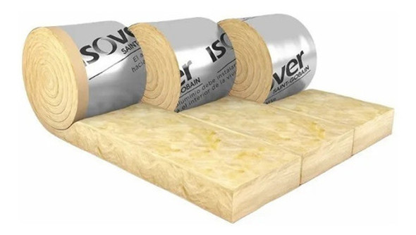 Lana De Vidrio Rolac Plata Muro 50mm 3 De 0.40x12 Mt Isover 0