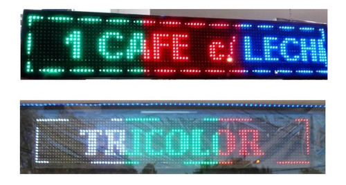 Cartel Led Programable Tricolor 100 X 20 Cm 1