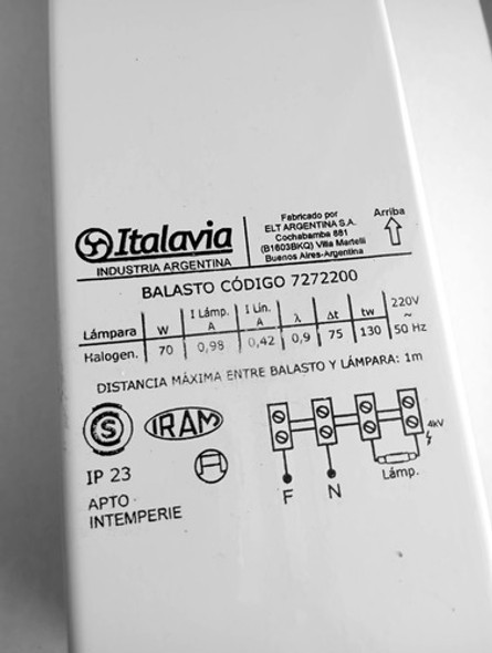 Balasto P/ Lampara De Sodio Alta Presión 70w Sap Exterior 1