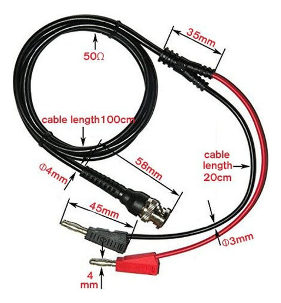 Amadget Cable Coaxial Bnc Macho A Doble Banana Enchufe De Pr 1