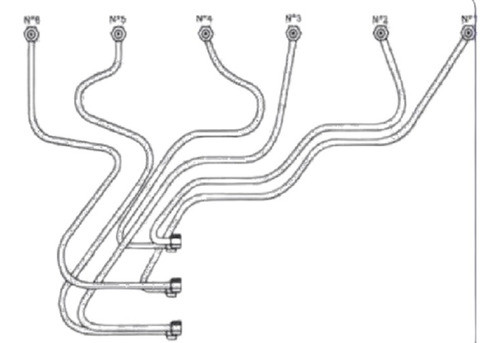 Caños De Inyección Diesel Para Bedford 300 Bomba Rotativa 0