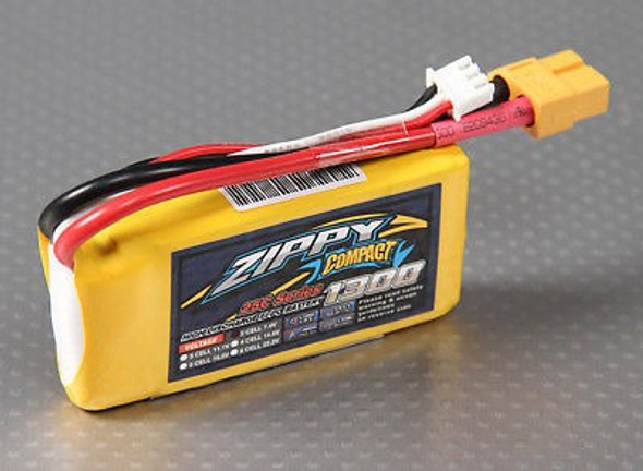 1300mah Compacto Zippy Rc 2s 25c Lipo Pack 1