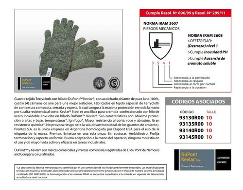 Guante Terry Kevlar Acero Acolchado Lana 30cm 1