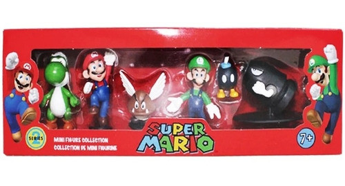Super Mario Figura Acción 6 Personajes Muñeco Juguete 1