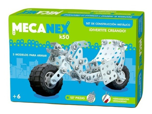 Meknex K50 3 Modelos Para Armar X127 Piezas Tipo Meccano 0