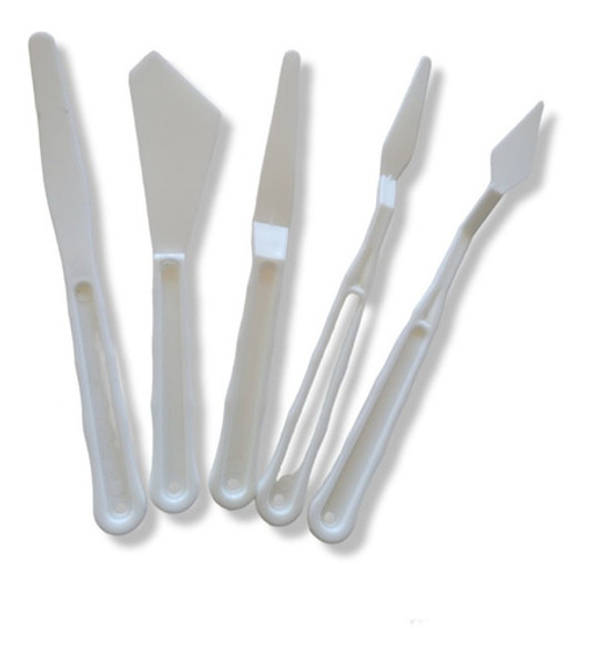 Set Espatulas Plasticas Pintura Oleos Acrilicos Pack X 5 0