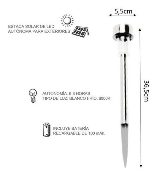 Estaca Solar Led Autonoma Decorativa Jardin Acero Inoxidable 1 Estaca Solar Led Autonoma Decorativa Jardin Acero Inoxidable 1