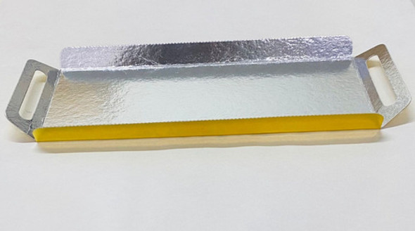 Bandeja Cartón Oro/plata Budín Arrollado Pionono 12x30 X 50 0