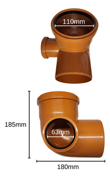 Codo 110 A 90 M H Con Acometida Derecha Desague Con Oring 1