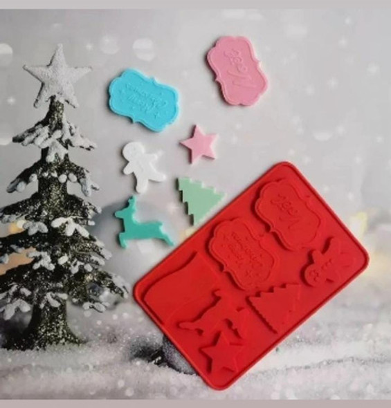 Molde De Silicona Navideño Especial Porcelana, Jabón, Etc. 1 Molde De Silicona Navideño Especial Porcelana, Jabón, Etc. 1