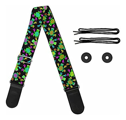 Xyzcando Correa Para Guitarra, Divertido Diseño De Rana Verd 0