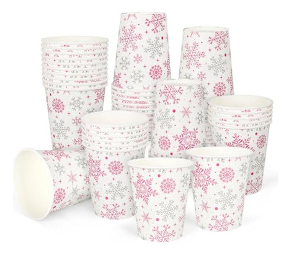 Anydesign 50 Vasos De Papel De Navidad Desechables 0