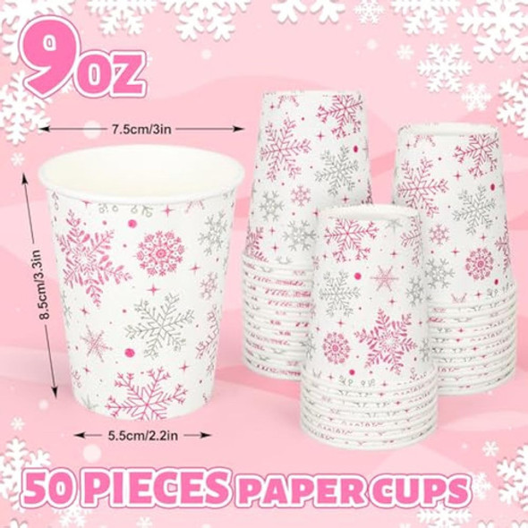 Anydesign 50 Vasos De Papel De Navidad Desechables 1