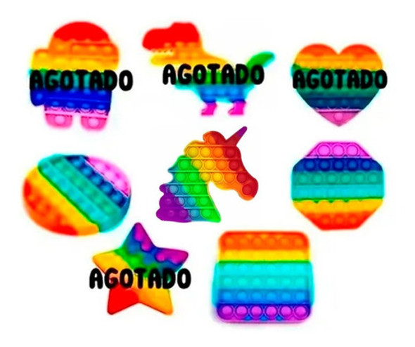 Pop It Arcoíris Fidget Toy Juego Antiestrés Unicornio 0