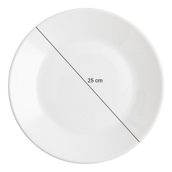 Set X6 Platos Playos Blancos Redondos Arcopal Lisos Vidrio 1 Set X6 Platos Playos Blancos Redondos Arcopal Lisos Vidrio 1