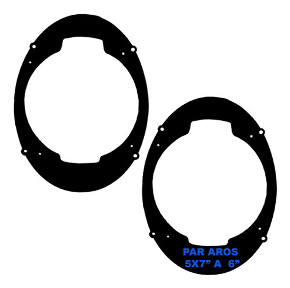 Par De Aros Adaptadores 5x7 A 6 Pulgadas Volkswagen Ford 0