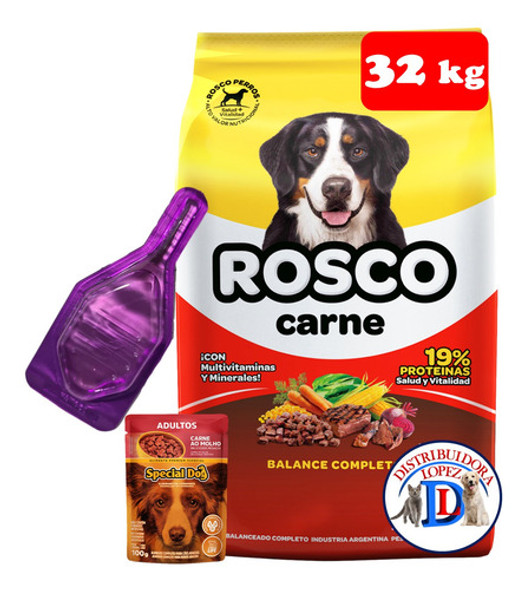 Alimento Para Perros Rosco Adulto 32 Kg + Regalo 0