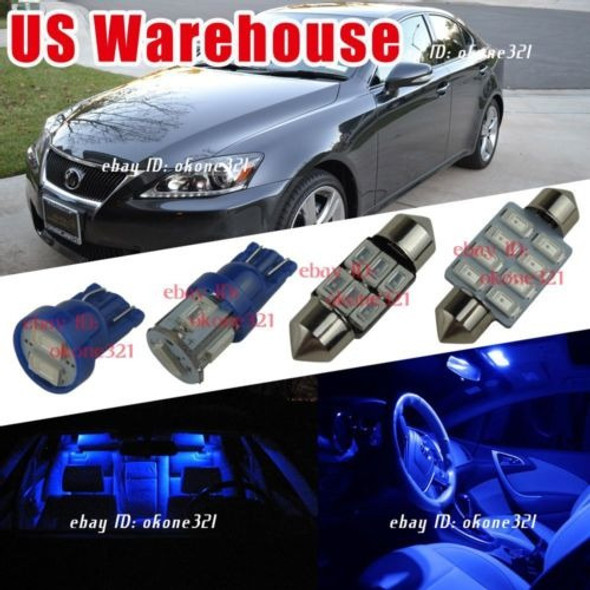 10 X Led Azul Puro Luces Interior Paquete Kit Para 13 06 Lex 0