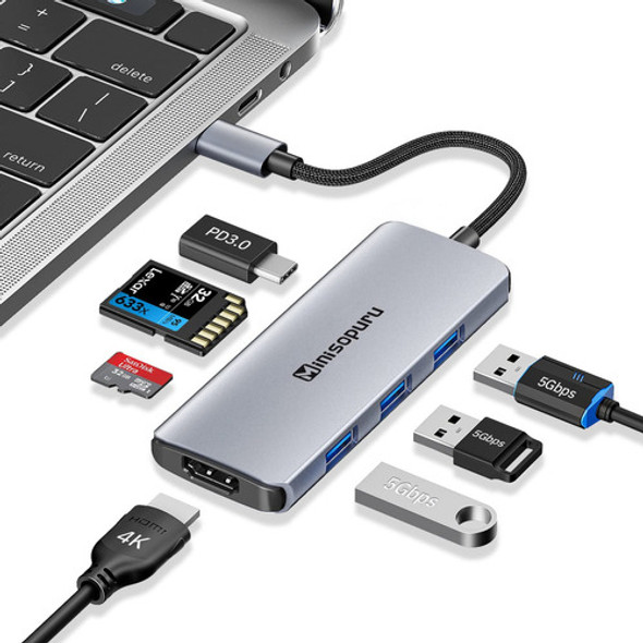 Adaptador Multipuerto Usb C Hub, Minisopuru Usb C Dock Para 0