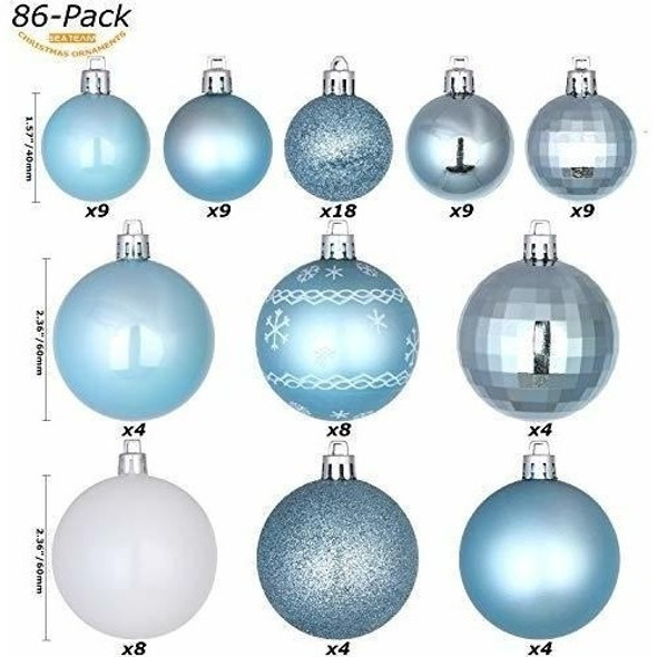 Kit De 86 Piezas De Adornos De Bolas De Navidad Surtidos 1 Kit De 86 Piezas De Adornos De Bolas De Navidad Surtidos 1