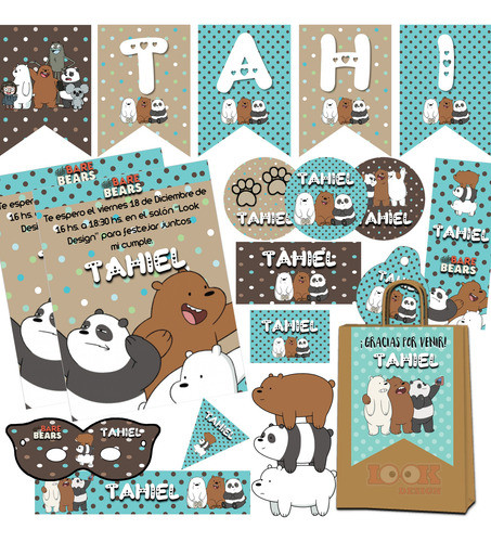 Kit Imprimible Candy Bar Osos Escandalosos 100% Editable 0