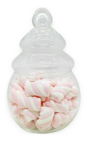 Caramelera Vidrio Bombonera Candy Bar Con Tapa Pino 0