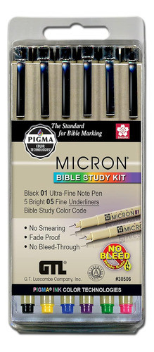Kit De Estudio De La Biblia Pigma Micron (set De 6) 0
