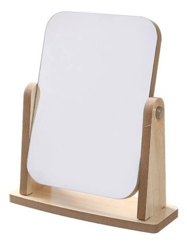 Espejo Rectangular Base Simil Madera 0