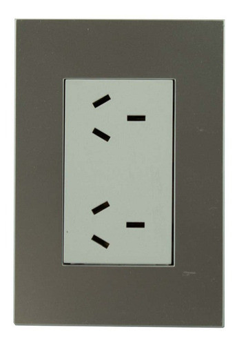 Llave Armada 1 Toma Doble Blanco C/tapa Plata Jeluz Platinum 0