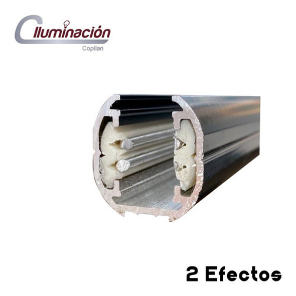 Riel Star 1 Mts Aluminio Negro Brilloso 2 Efectos Starnova 1