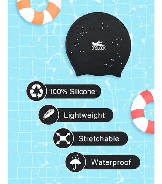 Brdlock Gorro De Baño Grande Para Mujer Gorro De Natación Pa 1