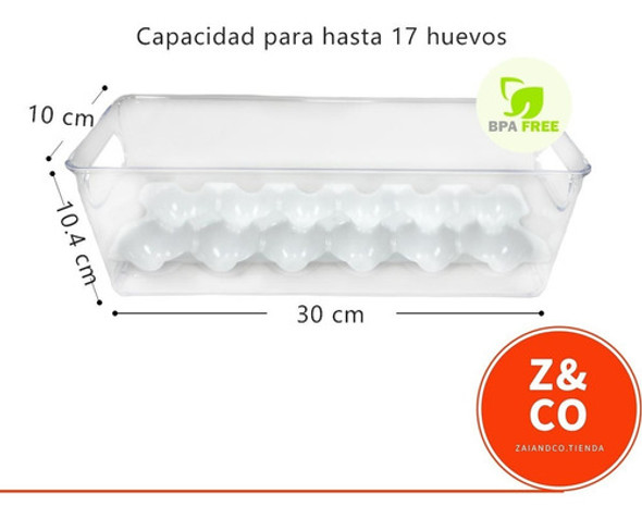 Porta Huevo  Huevera Acrilico 17 Huevos  10x10.4x30cm 1