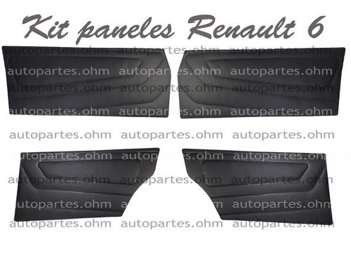 Juego Paneles Tapizados Puerta Renault 6 Negro 1