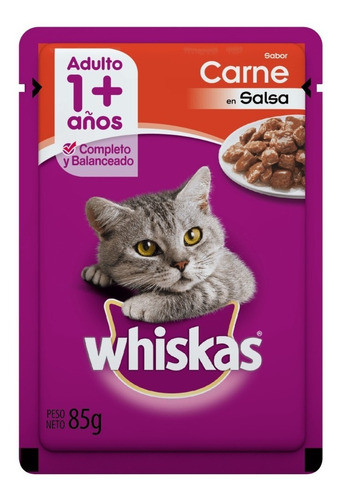 Pouch Gato Whiskas Adulto Carne 85 Grs (caja X12) 0
