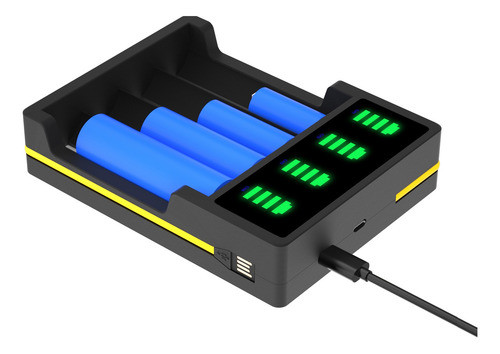 Cargador Inteligente Usb 4 Pilas Batmax Led - Aa, 18650 1