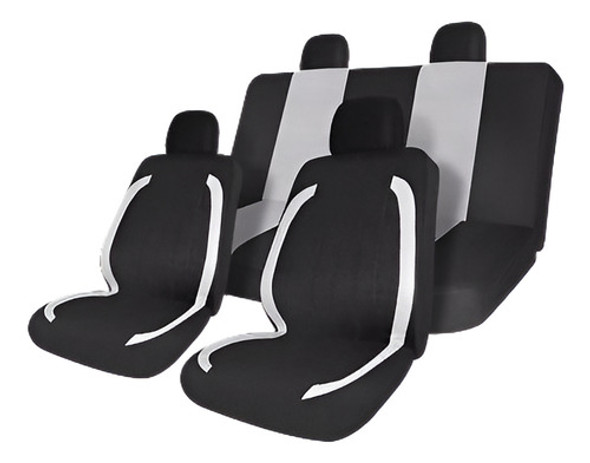 8pcs Negro Blanco Universal Ajuste Asiento Conjunto De Cubie 0
