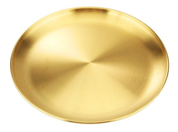 Plato Postre De Acero Inoxidable Dorado 20 Cms 1 Plato Postre De Acero Inoxidable Dorado 20 Cms 1