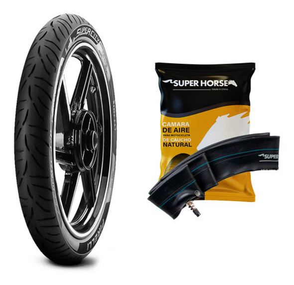 Cubierta 2.75 18 Pirelli Super City Cg Titan + Camara Sh C 0