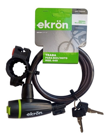Linga Candado Para Bici/moto Acero Trenzado C/llave Ekron 1 Linga Candado Para Bici/moto Acero Trenzado C/llave Ekron 1