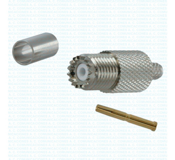 Conector Hembra Mini Uhf Cable Rg-58 Crimpar Fact. Env. Grat 0