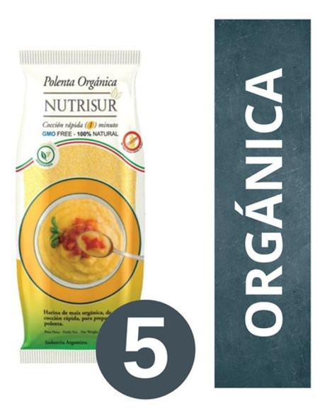 Polenta De Maíz Orgánica Nutrisur 5 X 500 Gr - Sin Tacc 0