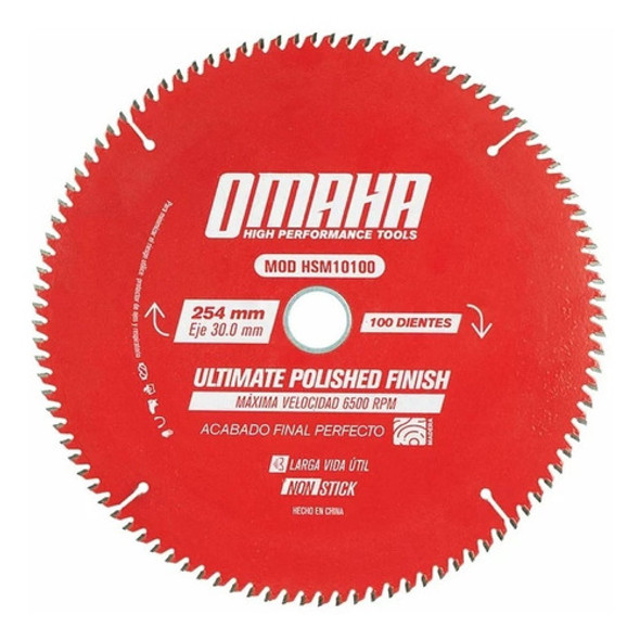 Hoja Sierra Disco Circular Madera Aluminio 250mm 100d 0