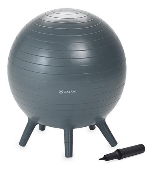 Silla De Pelota De Ejercicio 52cm + Bomba De Aire - Gris 0