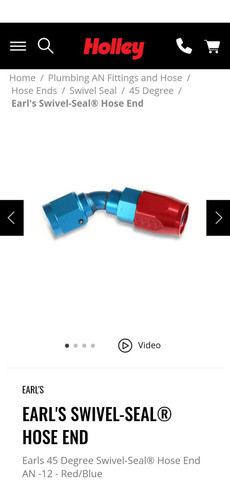 Acople Aeroquip 45° An10 Aceite Aluminio Competicion Earls 1