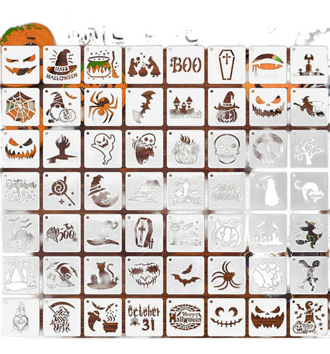 Plantillas Calabaza Para Pintura 56 Unidades Plástico Hallow 0