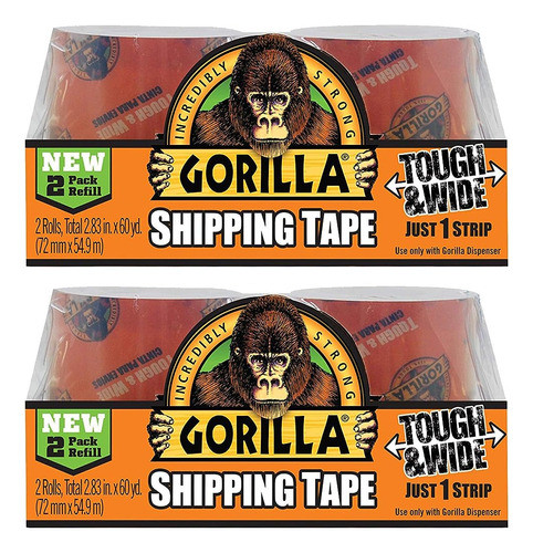 Gorilla Packing Tape Tough & Wide Refill, 2.83  X 30 Yd. (4 0