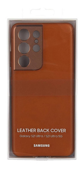 Funda Para Samsung Galaxy S21 Ultra Cuero Marron 0