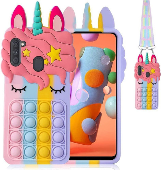 Funda Fidget Toys P/samsung Galaxy A11 C/ Correa-unicornio 0